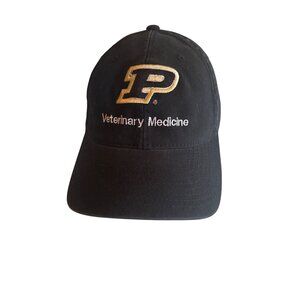 Black Flexfit Hat L/XL Purdue Veterinary Medicine Embroidered Adjustable
